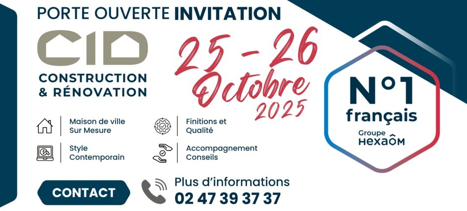 Porte Ouverte CID, les 25 et 26 Octobre 2025 à TOURS !  - Porte Ouverte CID 25-26 Octobre 2025 TOURS BANDEAU ACTU