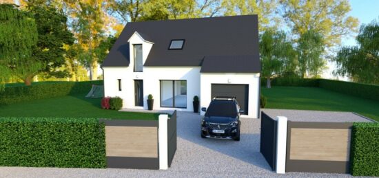 Plan de maison Surface terrain 130 m2 - 4 pièces - 3  chambres -  avec garage 