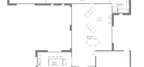 Plan de maison Surface terrain 200 m2 - 8 pièces - 6  chambres -  avec garage 