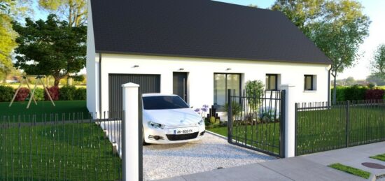 Plan de maison Surface terrain 95 m2 - 4 pièces - 3  chambres -  avec garage 