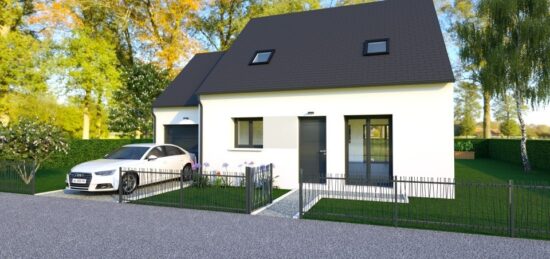 Plan de maison Surface terrain 80 m2 - 4 pièces - 3  chambres -  avec garage 
