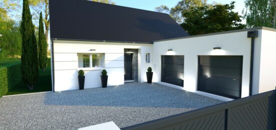 Plan de maison Surface terrain 110 m2 - 4 pièces - 3  chambres -  avec garage 