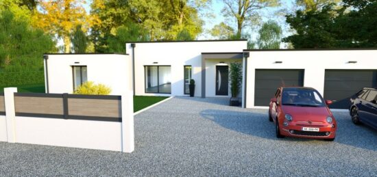 Plan de maison Surface terrain 140 m2 - 5 pièces - 3  chambres -  avec garage 