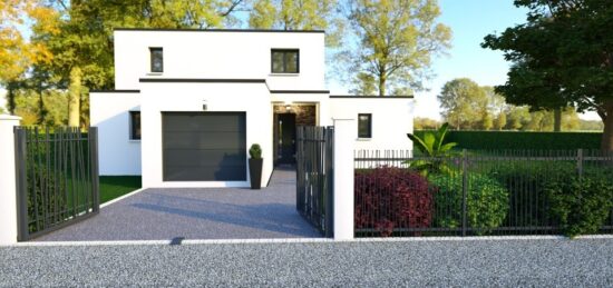 Plan de maison Surface terrain 110 m2 - 4 pièces - 3  chambres -  avec garage 