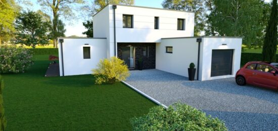Plan de maison Surface terrain 130 m2 - 4 pièces - 4  chambres -  avec garage 