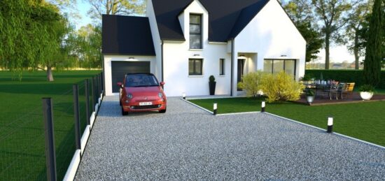 Plan de maison Surface terrain 110 m2 - 5 pièces - 4  chambres -  avec garage 