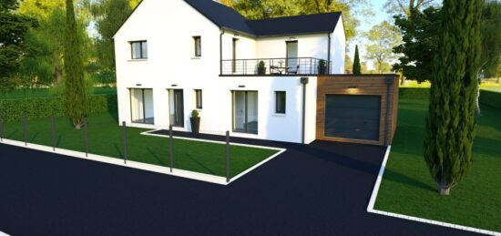 Plan de maison Surface terrain 120 m2 - 5 pièces - 4  chambres -  avec garage 